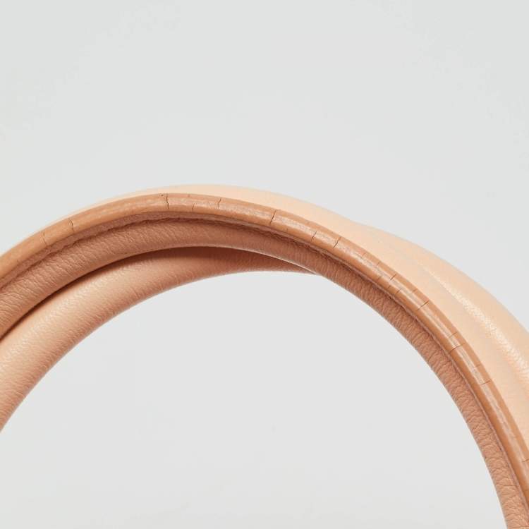 Pre Owned Dior Diorever Mini Peach Leather Top Handle Bag