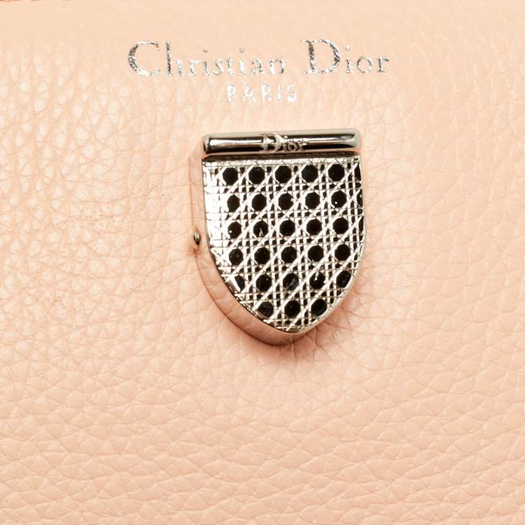Pre Owned Dior Diorever Mini Peach Leather Top Handle Bag