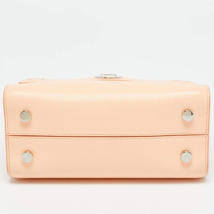 Pre Owned Dior Diorever Mini Peach Leather Top Handle Bag