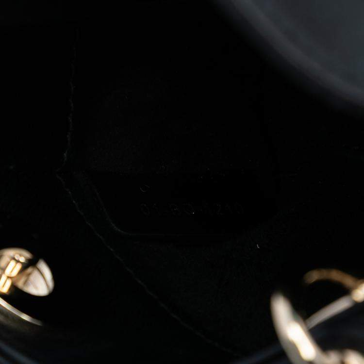 Pre Owned Dior Black Micro Lambskin Cannage Lady Dior