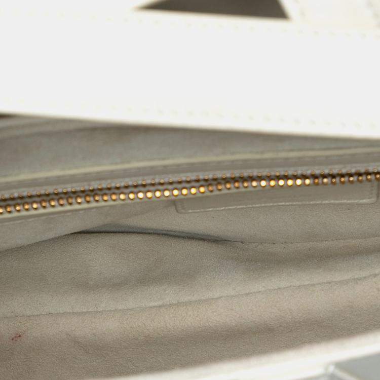 Pre Owned Dior White Ultra Matte Calfskin Saddle Bag