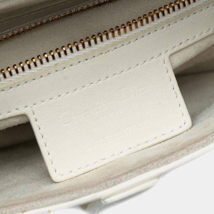 Pre Owned Dior White Ultra Matte Calfskin Saddle Bag