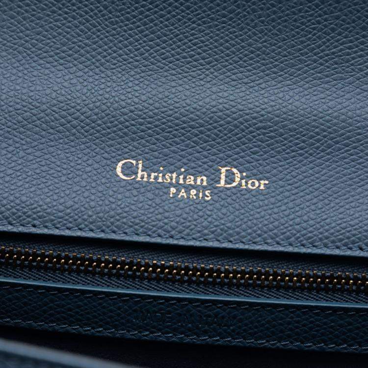 Pre Owned Dior Blue Small Grained Calfskin Diorama Flap