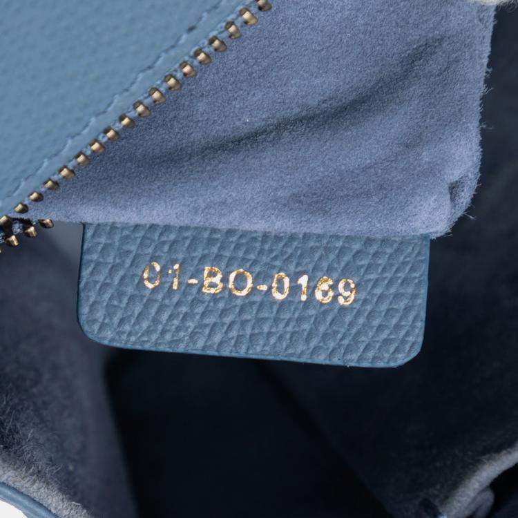 Pre Owned Dior Blue Small Grained Calfskin Diorama Flap