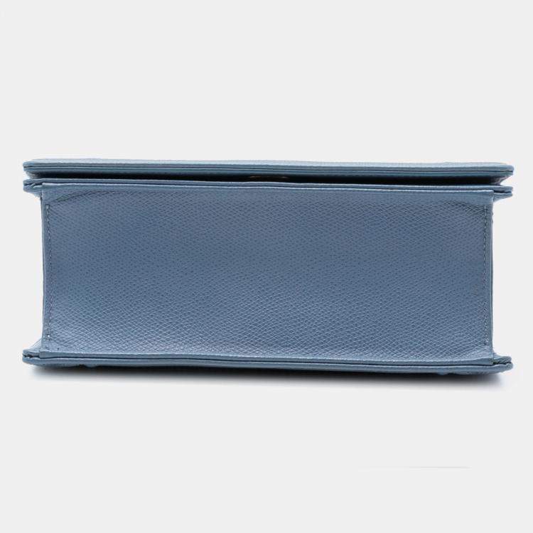Pre Owned Dior Blue Small Grained Calfskin Diorama Flap
