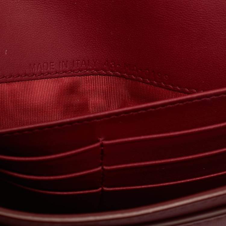 مملوكة مسبقًا Dior Saddle Burgundy Leather Continental Wallet