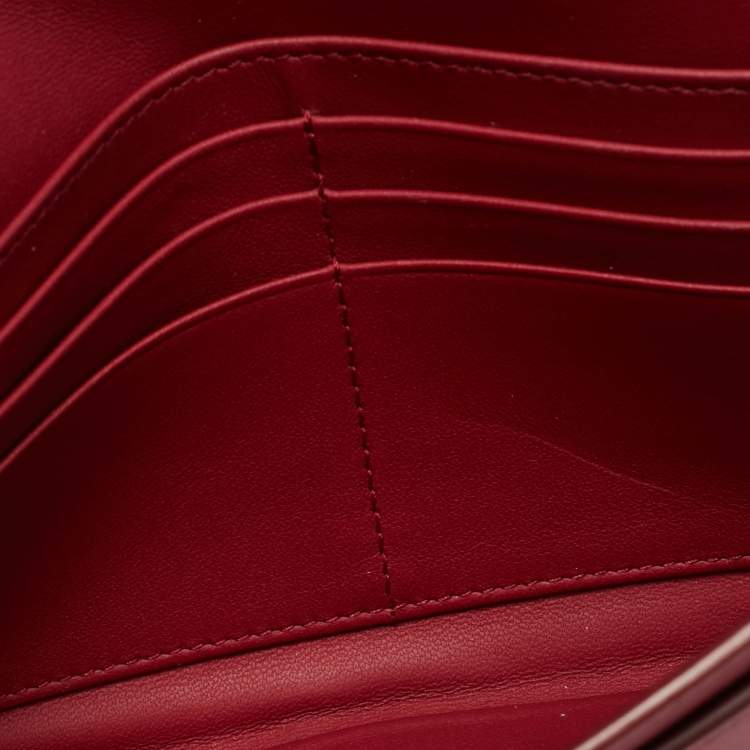 مملوكة مسبقًا Dior Saddle Burgundy Leather Continental Wallet