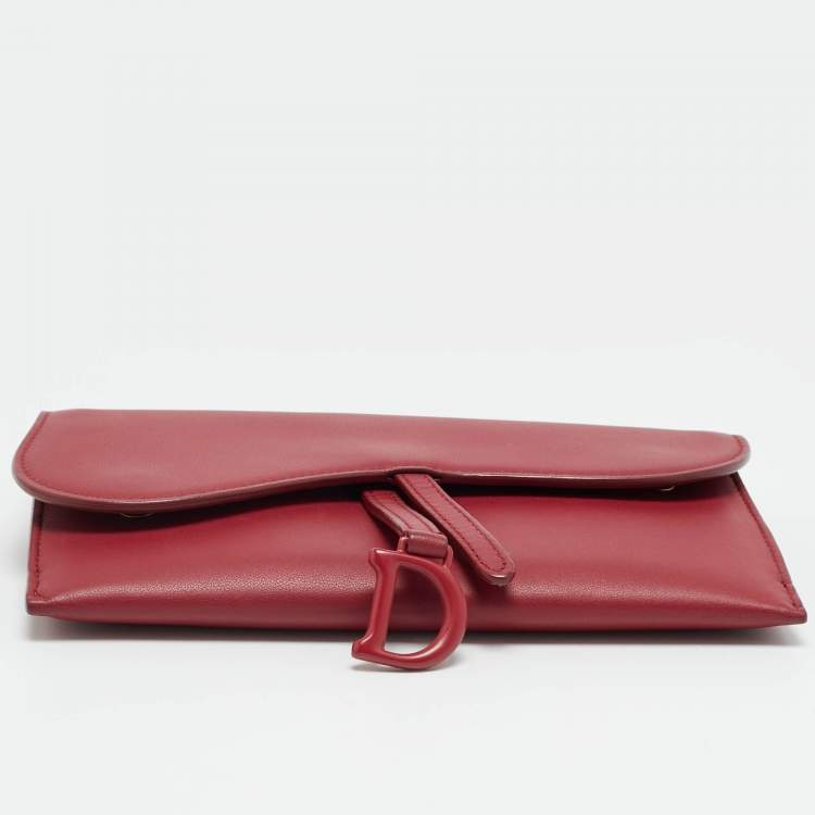 مملوكة مسبقًا Dior Saddle Burgundy Leather Continental Wallet
