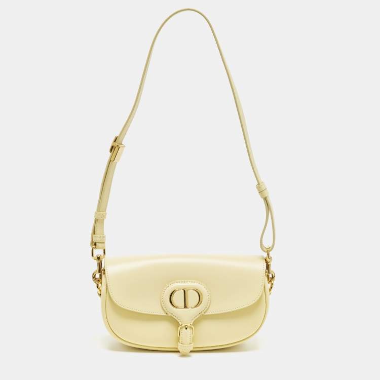 Pre Owned Dior Bobby East West Light Yellow Leather Shoulder Bag