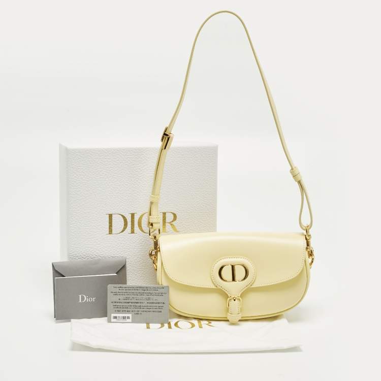 Pre Owned Dior Bobby East West Light Yellow Leather Shoulder Bag