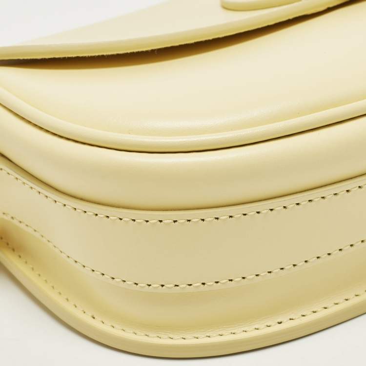 Pre Owned Dior Bobby East West Light Yellow Leather Shoulder Bag