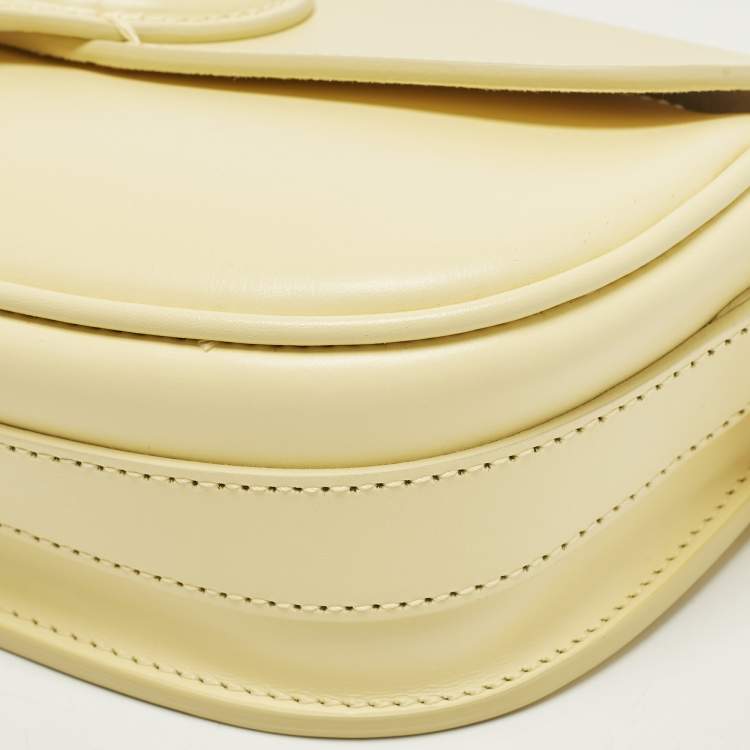 Pre Owned Dior Bobby East West Light Yellow Leather Shoulder Bag