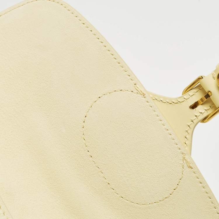 Pre Owned Dior Bobby East West Light Yellow Leather Shoulder Bag