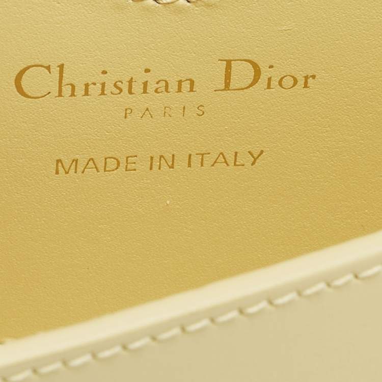 Pre Owned Dior Bobby East West Light Yellow Leather Shoulder Bag