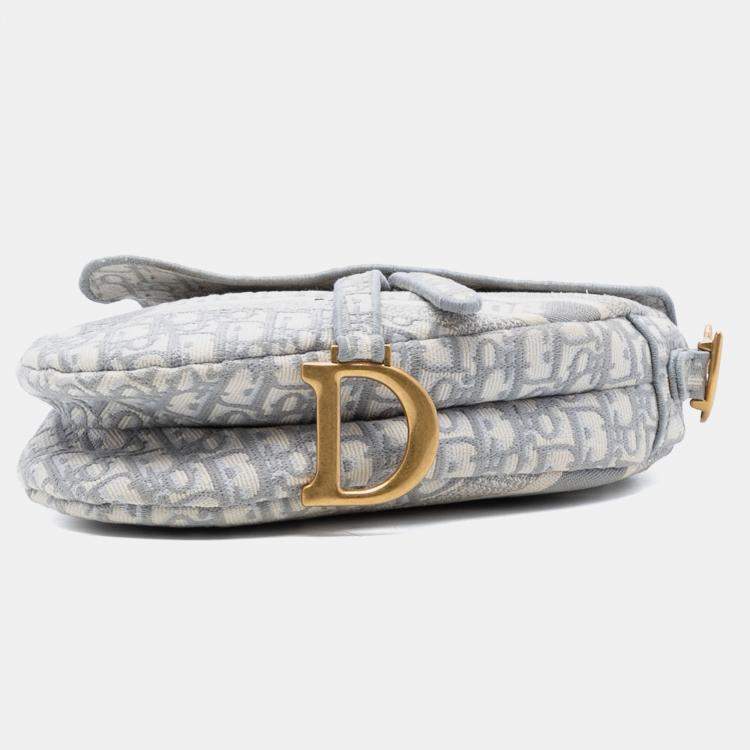 مملوكة مسبقًا Dior Oblique Embroidered Canvas Saddle Bag