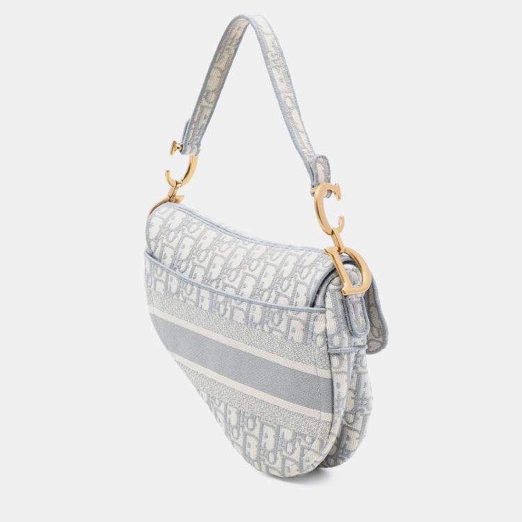 مملوكة مسبقًا Dior Oblique Embroidered Canvas Saddle Bag