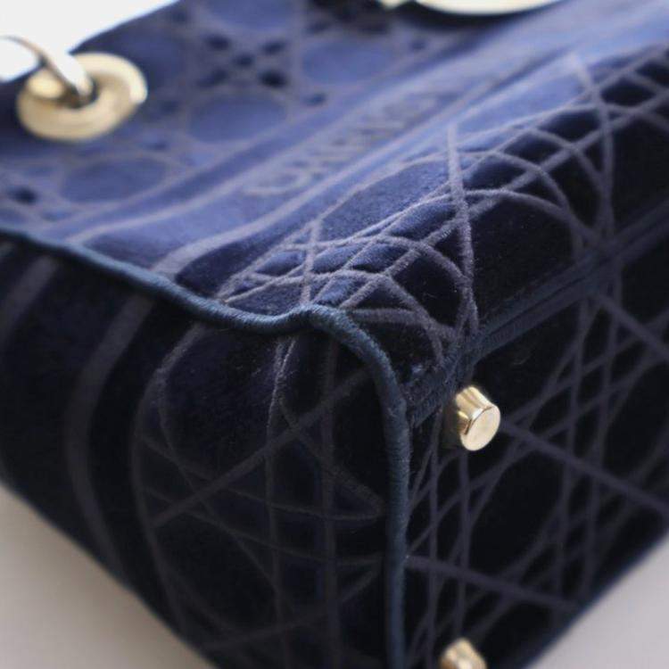 Pre Owned Christian Dior Medium Velvet Lady D-Lite