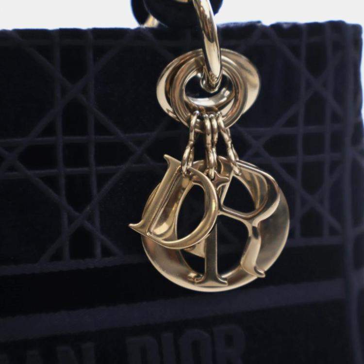 Pre Owned Christian Dior Medium Velvet Lady D-Lite