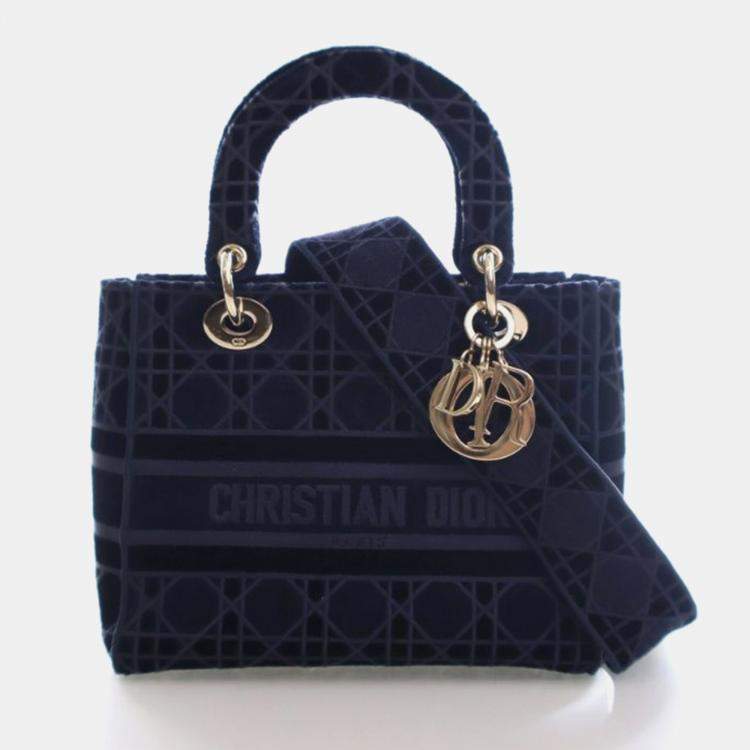 Pre Owned Christian Dior Medium Velvet Lady D-Lite