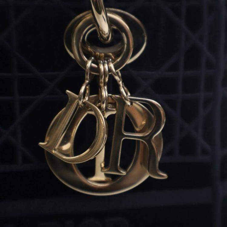 Pre Owned Christian Dior Medium Velvet Lady D-Lite