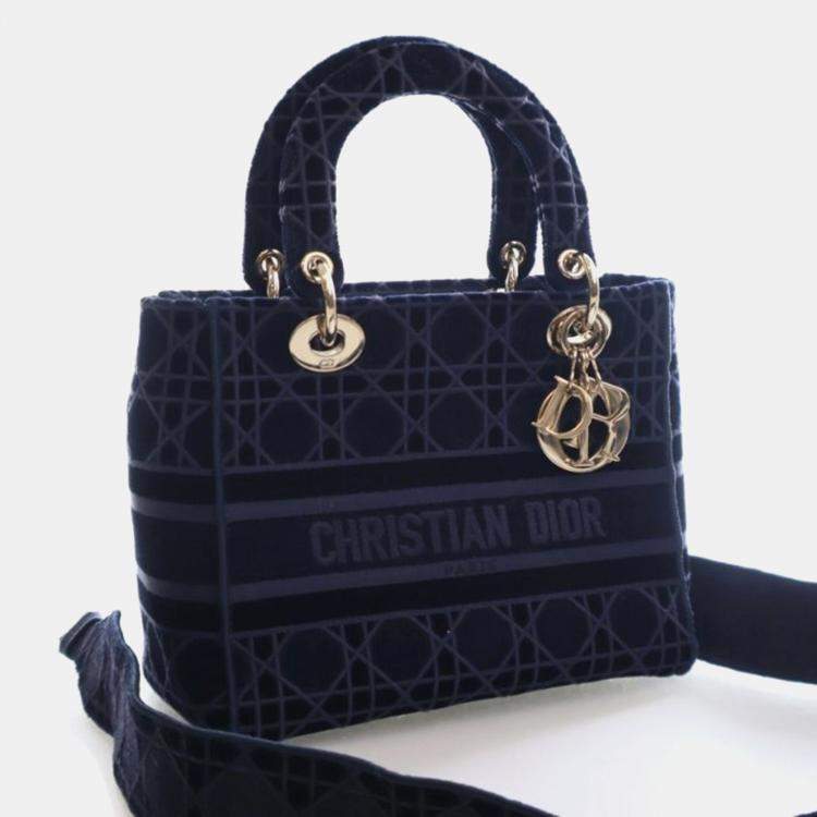 Pre Owned Christian Dior Medium Velvet Lady D-Lite
