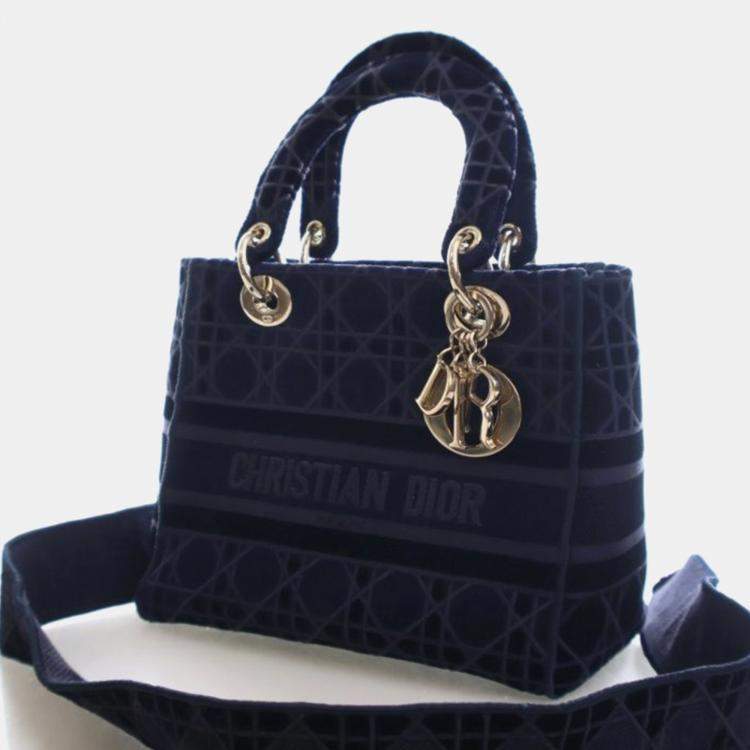 Pre Owned Christian Dior Medium Velvet Lady D-Lite