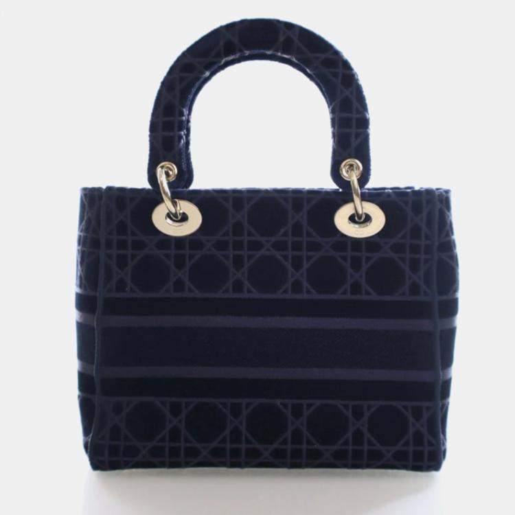 Pre Owned Christian Dior Medium Velvet Lady D-Lite