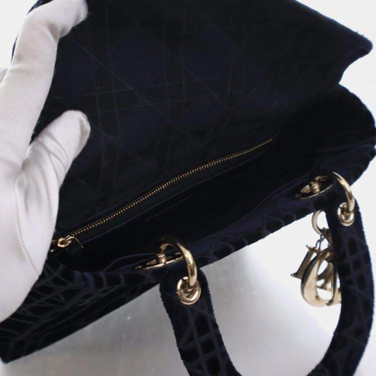 Pre Owned Christian Dior Medium Velvet Lady D-Lite