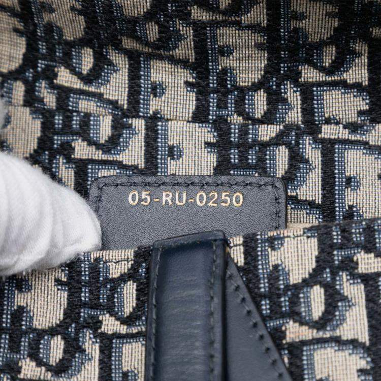 Pre Owned Dior Blue Oblique Canvas Saddle Bag