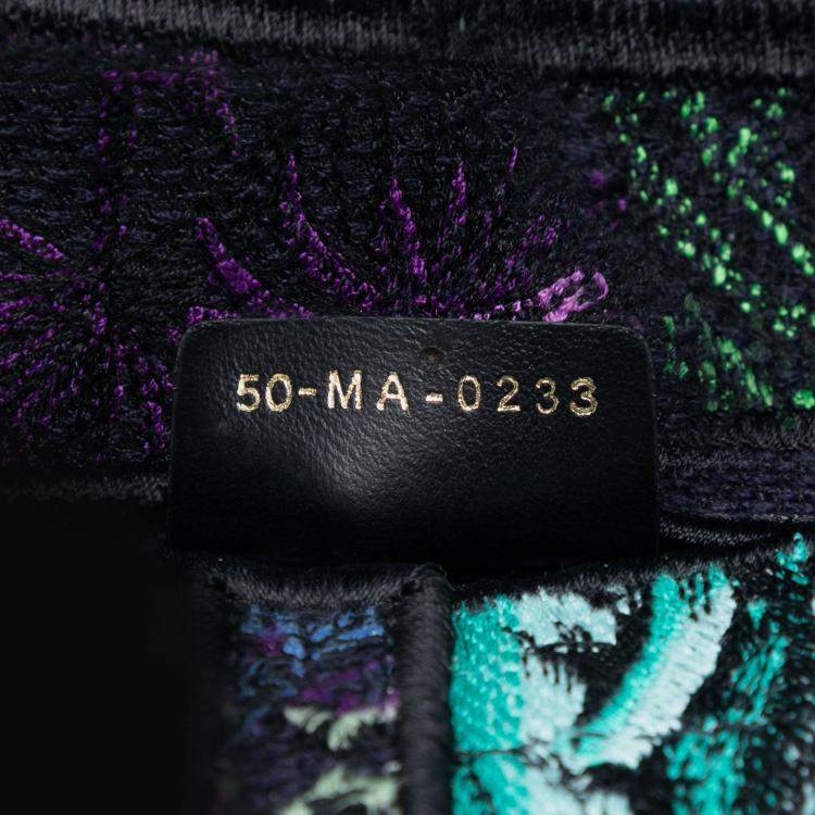 Pre Owned Dior Blue Canvas Embroidered Floral Saddle Bag