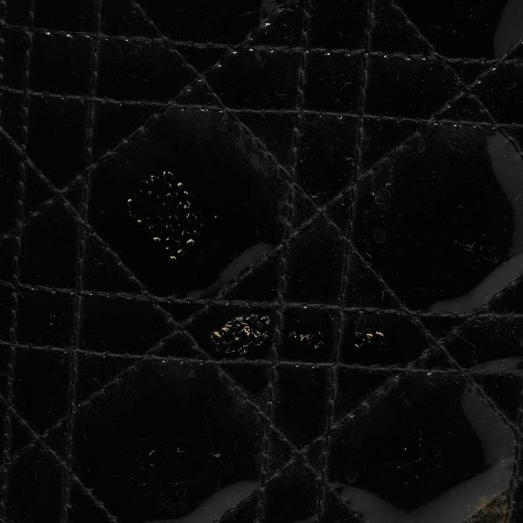 مملوكة مسبقًا Dior Lady Dior Large Black Cannage Patent Leather Tote