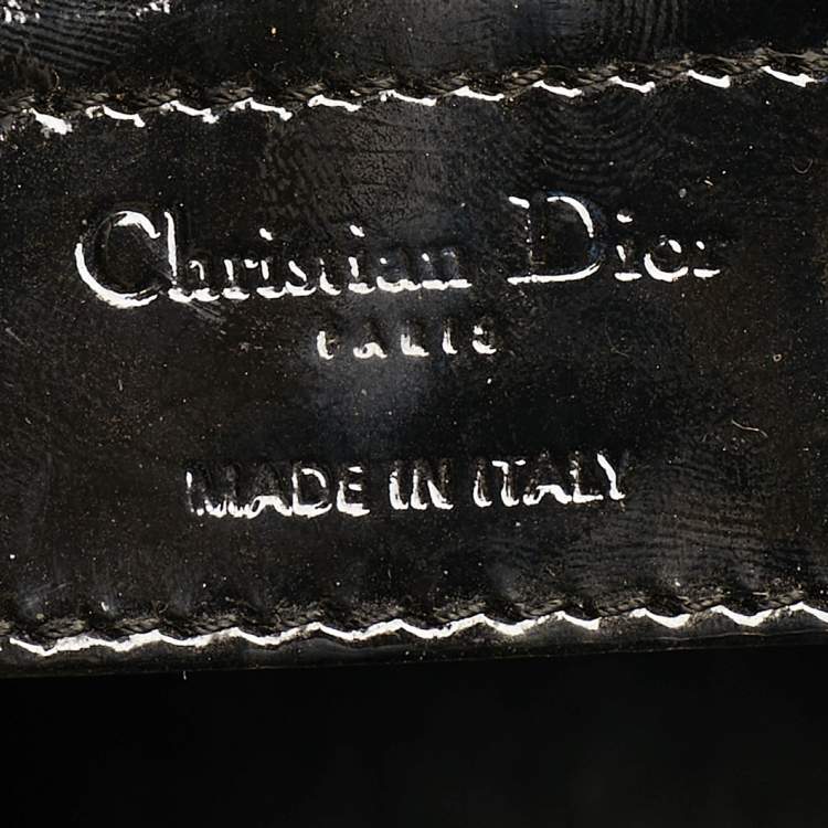 مملوكة مسبقًا Dior Lady Dior Large Black Cannage Patent Leather Tote