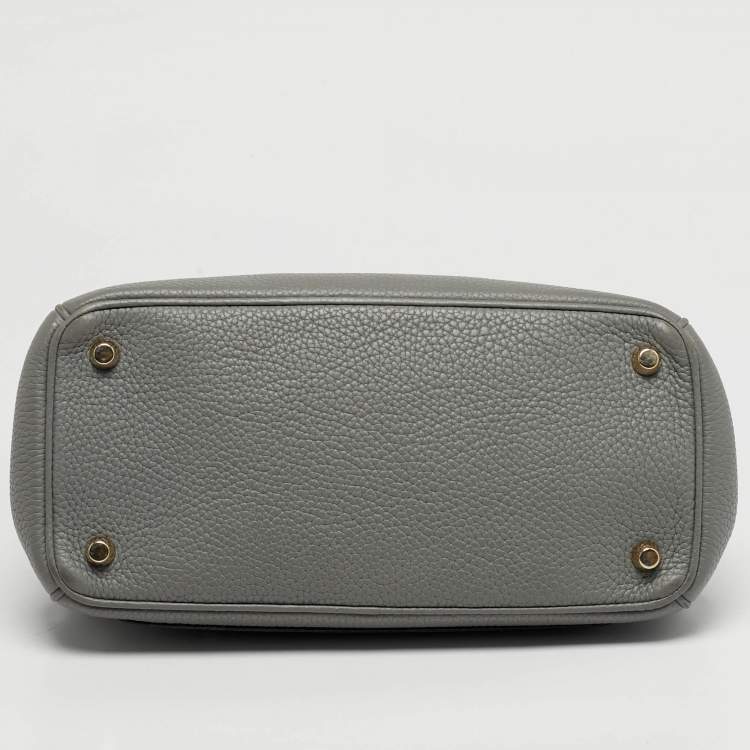 Pre Owned حقيبة ديور بي ديور جلد رمادي فاتح حجم صغير مقابض علوية