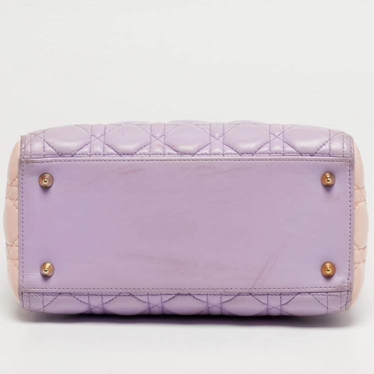 مملوكة مسبقًا Dior Lady Dior Medium Purple/Pink Cannage Leather Tote