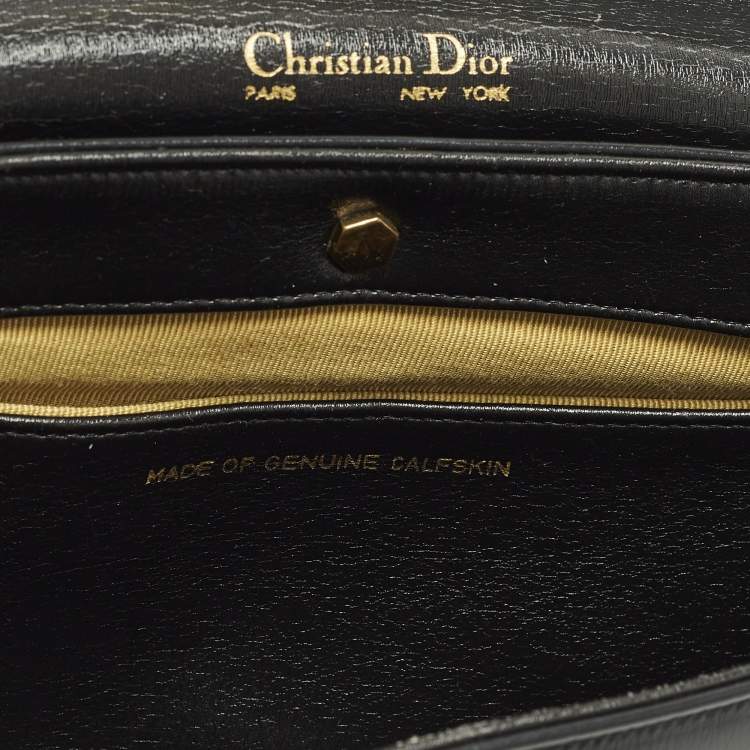 Pre Owned Dior Black Leather Vintage Top Handle Bag