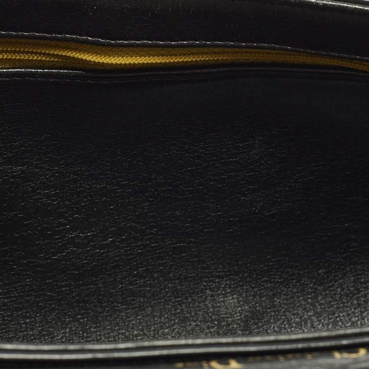 Pre Owned Dior Black Leather Vintage Top Handle Bag