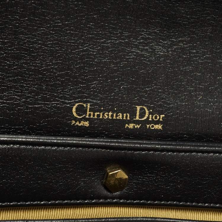 Pre Owned Dior Black Leather Vintage Top Handle Bag