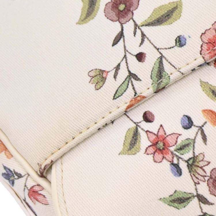 مملوكة مسبقًا Christian Dior White Canvas Saddle Handbag