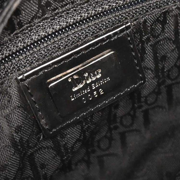 Pre Owned Christian Dior White Black Sequins Saddle Handbag