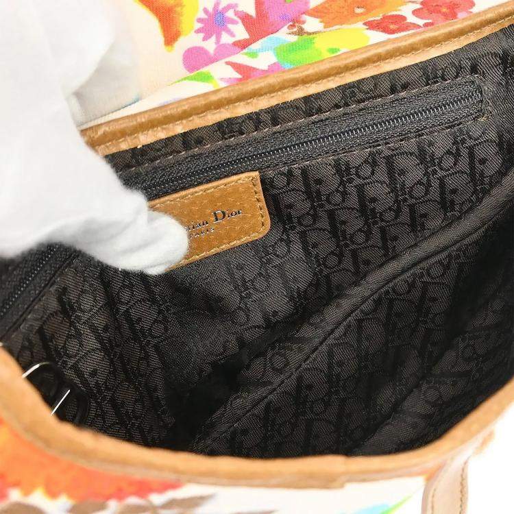 Pre Owned Dior Saddle Multicolor Canvas Saddle Bag