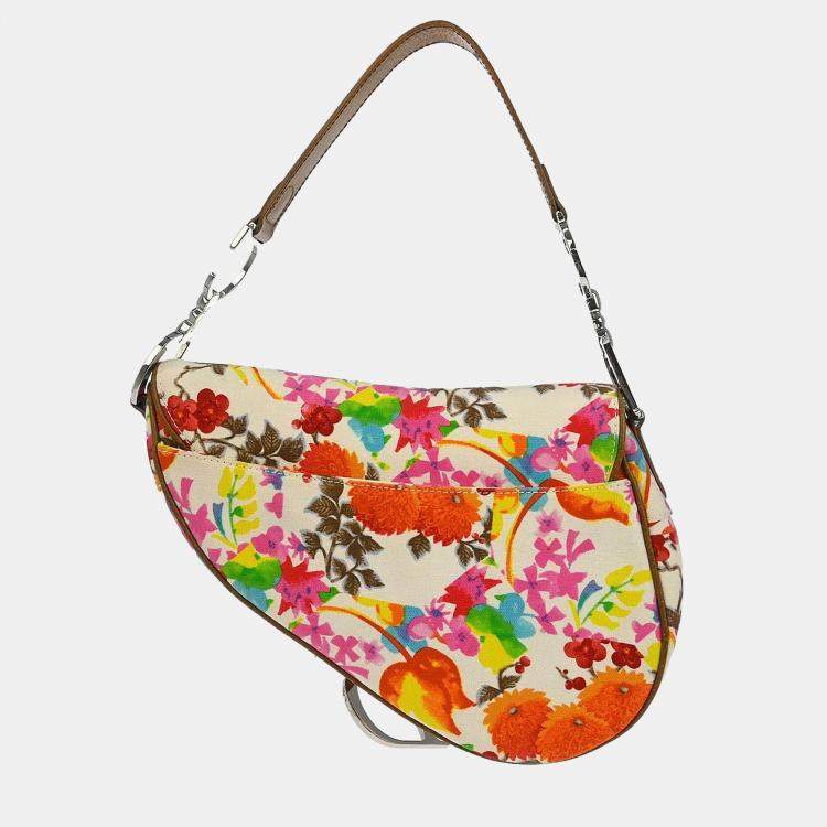 Pre Owned Dior Saddle Multicolor Canvas Saddle Bag