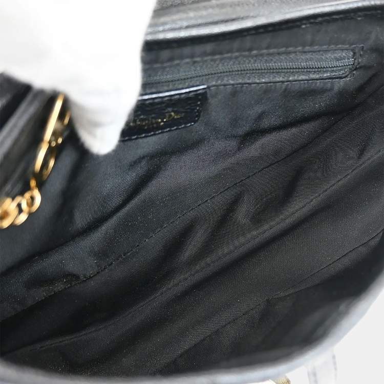 Pre Owned Dior Saddle Black Leather Bag