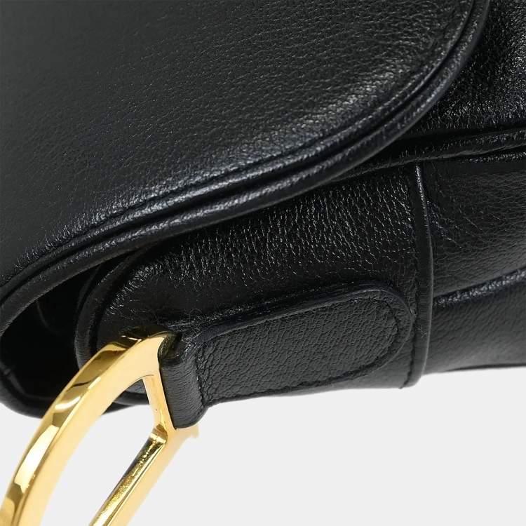 Pre Owned Dior Saddle Black Leather Bag