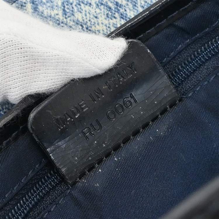 Pre Owned Dior Saddle Blue Denim Bag