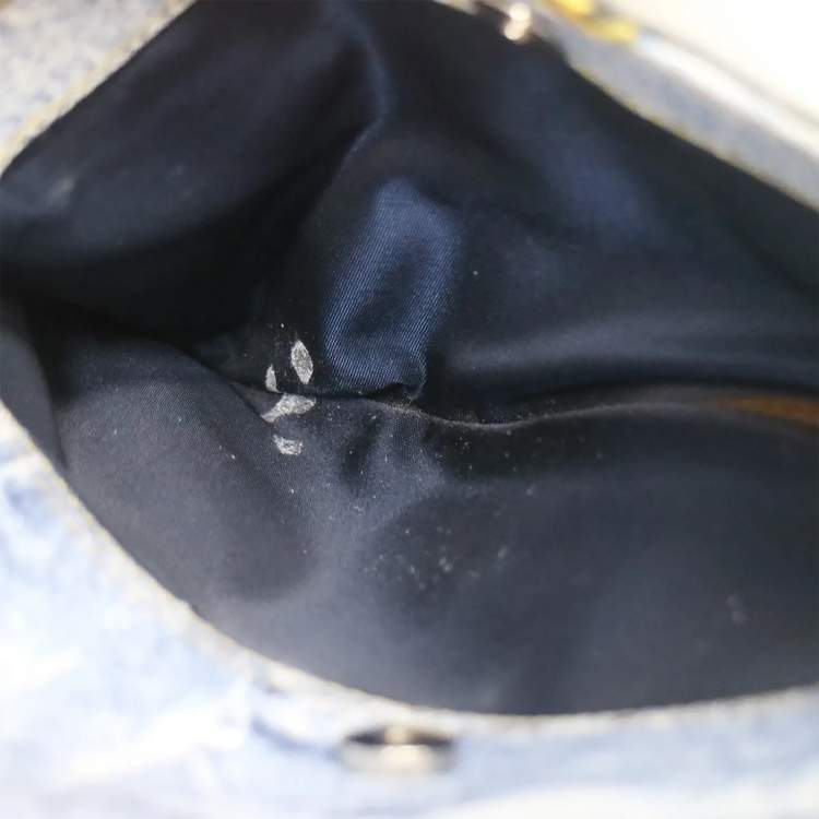 Pre Owned Dior Saddle Blue Denim Bag