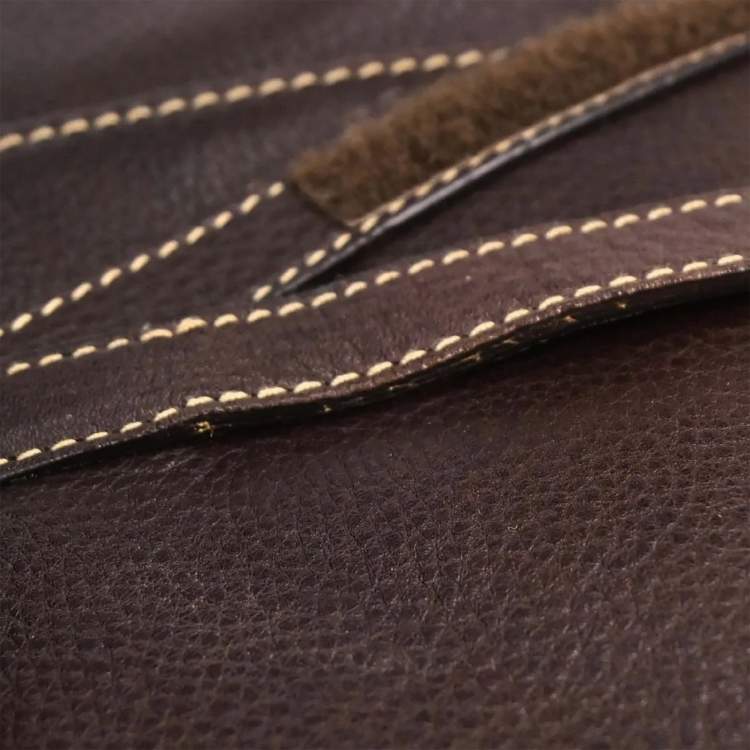 Pre Owned Christian Dior Brown Leather Saddle Handbag