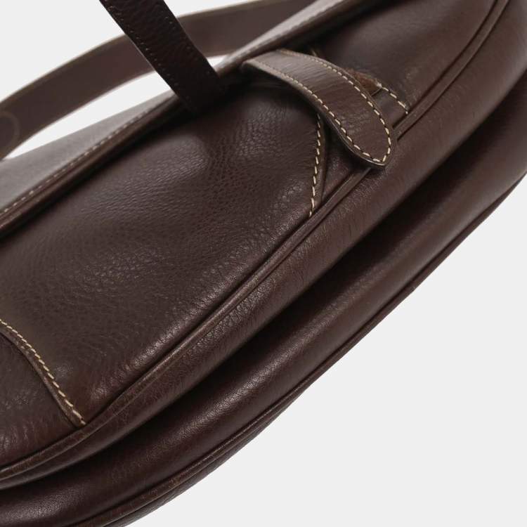 Pre Owned Christian Dior Brown Leather Saddle Handbag