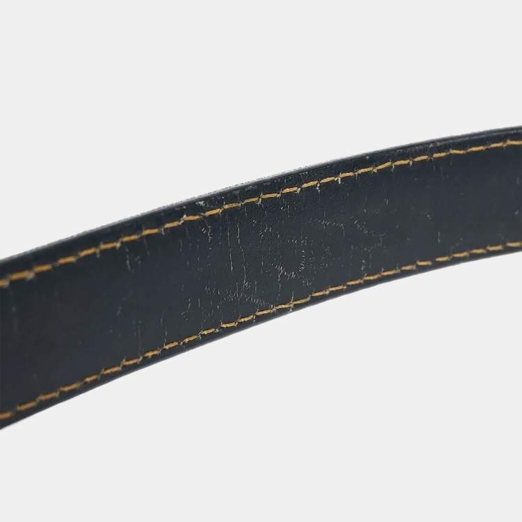 Pre Owned Christian Dior Blue Denim Patchwork Saddle Handbag