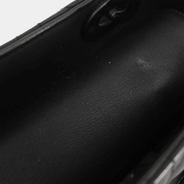 Pre Owned Christian Dior Black Lambskin Lady Dior Cannage Handbag