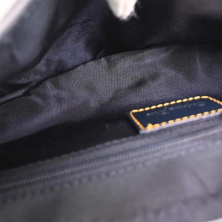 مملوكة مسبقًا Dior Trotter Double Saddle Navy Canvas Shoulder Bag